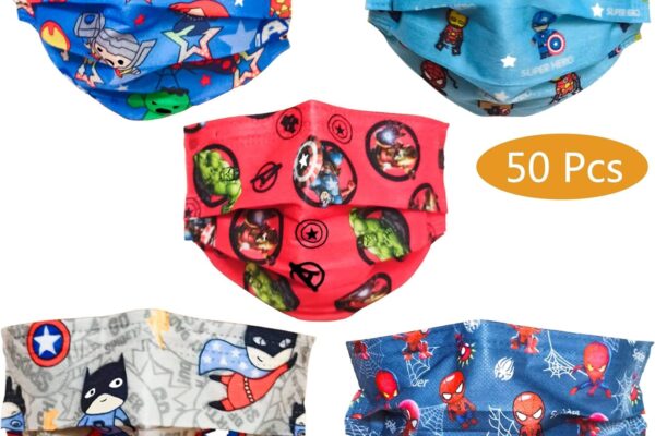 Individually Wrapped Kids Disposable Face Mask,50 Pcs Children,Youth Masks,3 Ply Kawaii Unisex Mascarillas Para NiñOs