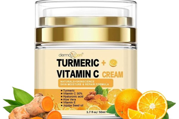 Turmeric Face Cream with 30% Vitamin C – Hydrating Glow Boosting Moisturizer for Normal, Dry, Oily, and Combination Skin – Organic Ingredients – 1.7 FL OZ