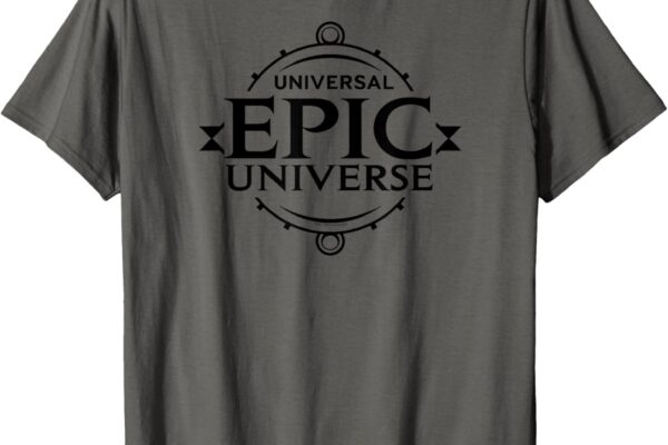 Universal Epic Universe Minimalist Logo Black T-Shirt