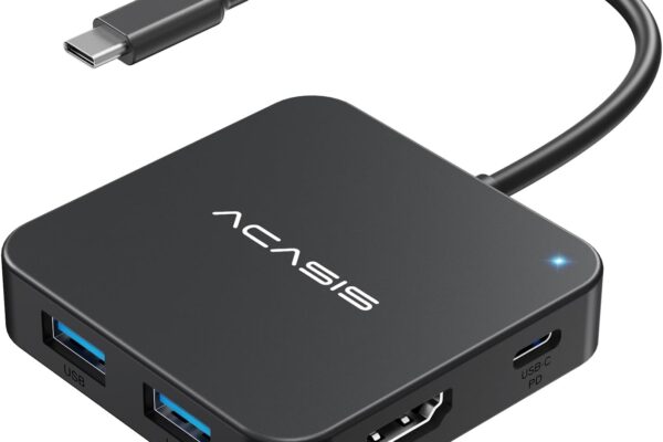 USB C Hub 10Gbps, Multiport Adapter with 4K 60Hz HDMI, 100W Power Delivery, USB A3.2 Data Port, USB C to HDMI Adapter for MacBook, Dell, Lenovo, Surface, iPad PRO, XPS(Black)