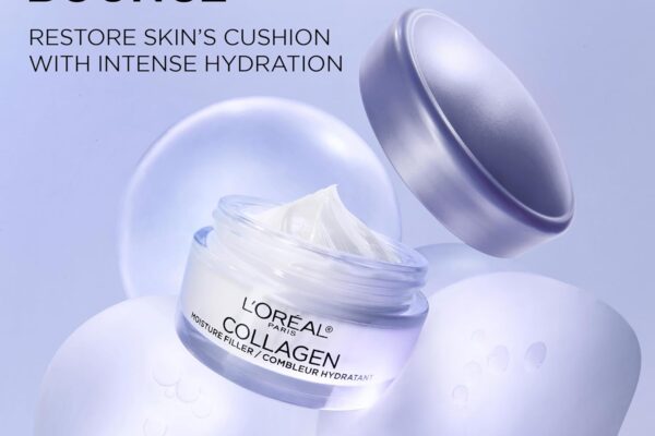 L’Oreal Paris Collagen Moisture Filler Face Cream, Anti-Aging Face Moisturizer, Non-Greasy Fragrance Free Skin Care Formula For Up to 48HR Hydration, 3.4 Oz