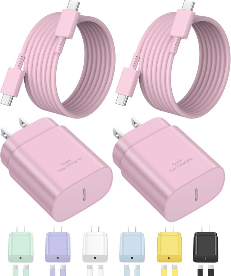 Type C Charger Fast Charging for iPhone 16 15,USB C Samsung Chargers Block 25W Super Fast Wall Chargers for Samsung Galaxy S25/S24 S23 S22 S21/iPhone 16/16 Pro Max/15/15 Pro Max,Android Charger(Pink)