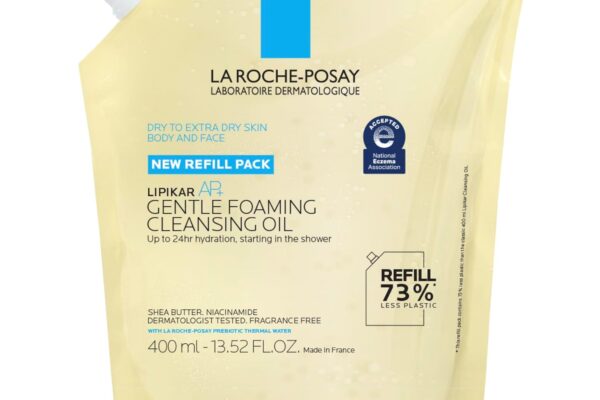 La Roche-Posay Lipikar AP+ Gentle Foaming Cleansing Oil, Gentle Oil Cleanser for Face and Body Formulated with Niacinamide, Long-Lasting 24-hour Hydration, Fragrance-Free & Soap Free