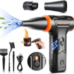 Compressed Air – Electric Air Duster, 50 mph 110000RPM Super Power Compressed Air Duster for PC/Computer/Blaster/Keyboard/Home, Variable Speed Cordless Canned Air Mini Dust Blower Quick Dusting