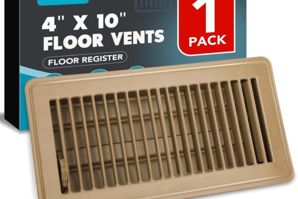 VOISEN 4×10 Floor Register, Brown Floor Vent Covers,Heavy Duty Steel Walkable Floor Vents,Vent Covers for Home Floor