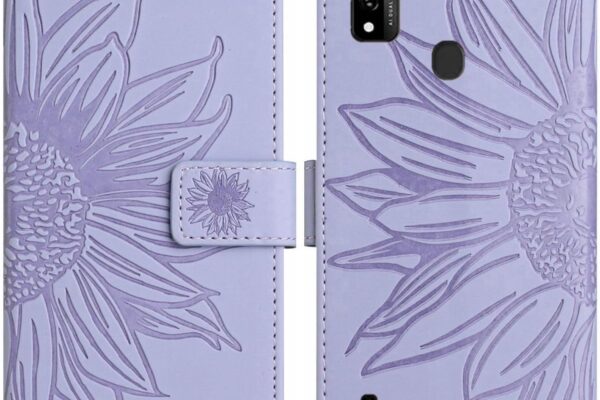 Compatible with ZTE Blade A7P 4G Cover,Compatible with ZTE Blade A51 4G Flip Kickstand Card Slots Magnetic Closure Phone Case Purple